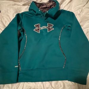 Under armour hoodie teal/blue green with camo